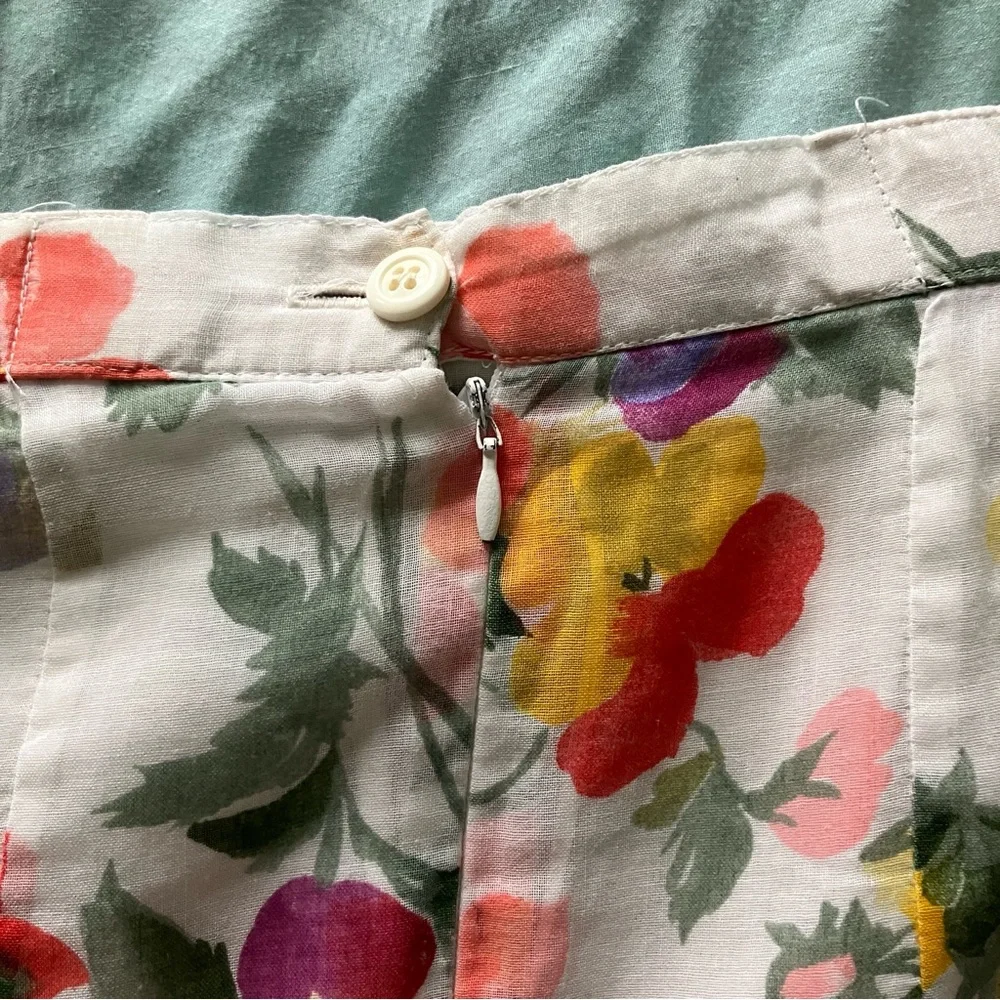 Vintage Floral A-Line Petite Skirt with Pockets - Picture 7 of 7